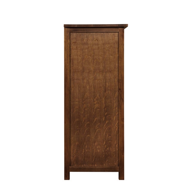 2020s Mission Style Solid Oak Chest of Drawers - Walnut (Aw) For Sale - Image 5 of 11