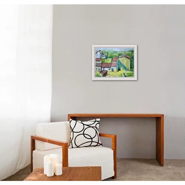 2020s Modern Impressionist Rooftops Oil Painting Original For Sale - Image 5 of 7