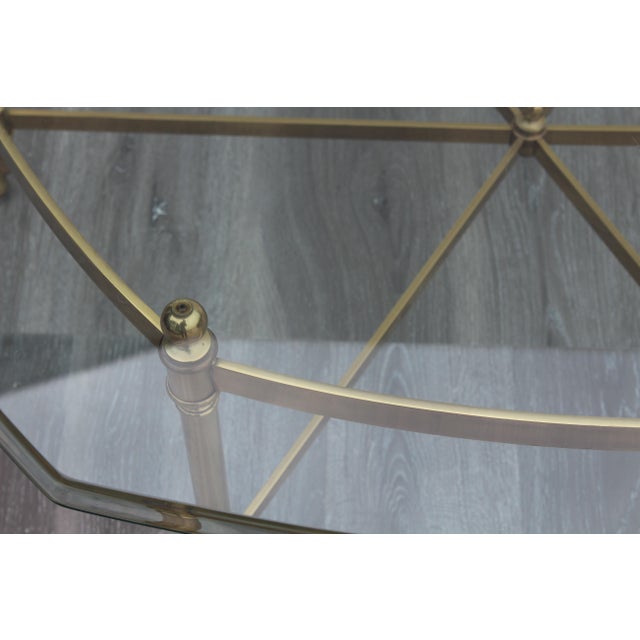 Late 20th Century Vintage La Barge Style Brass Coffee Table For Sale - Image 9 of 9
