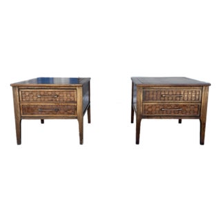 1960s Mid Century Walnut Side Tables - Set of 2 For Sale