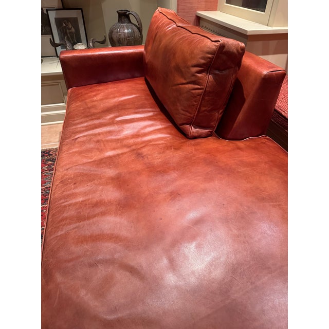 Classic Ralph Lauren Sofa in Cognac Leather For Sale - Image 9 of 12