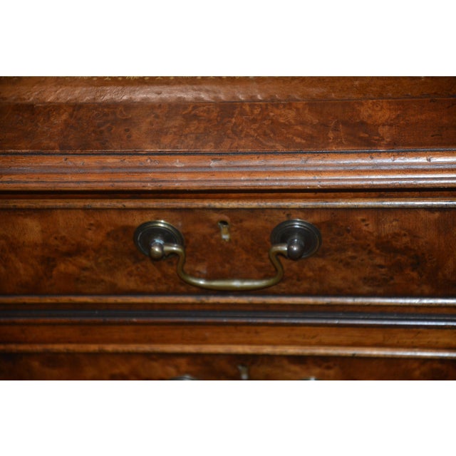 Late 20th Century Burl Walnut Leather Top Exucitive Desk For Sale In Atlanta - Image 6 of 17