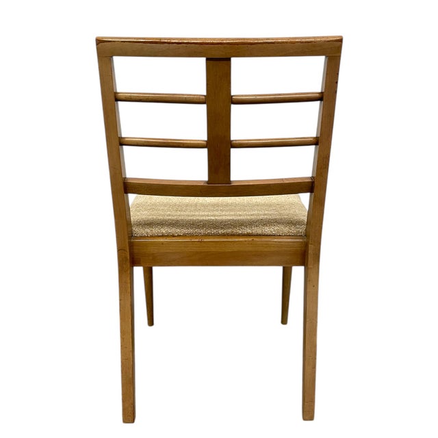 Vintage Mid-Century Modern Dining Chair With Textured Upholstered Seat For Sale - Image 9 of 11