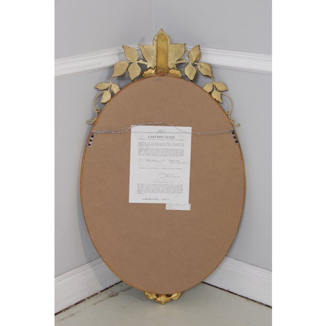 Carvers Guild Oval Giltwood Wall Mirror For Sale - Image 12 of 13