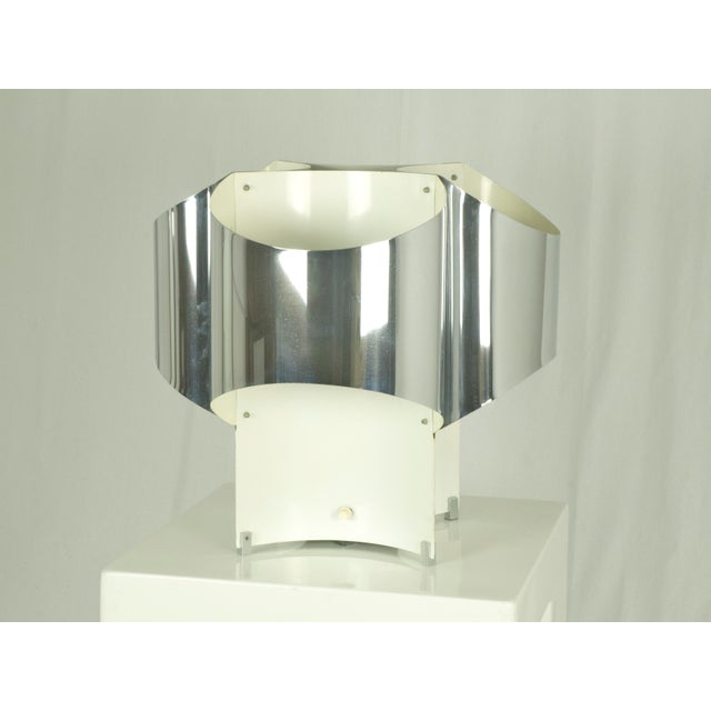 Large Space Age Chrome Plated and White Painted Four-Light Table Lamp by Mario Bellini for Reggiani, 1960s For Sale - Image 10 of 11