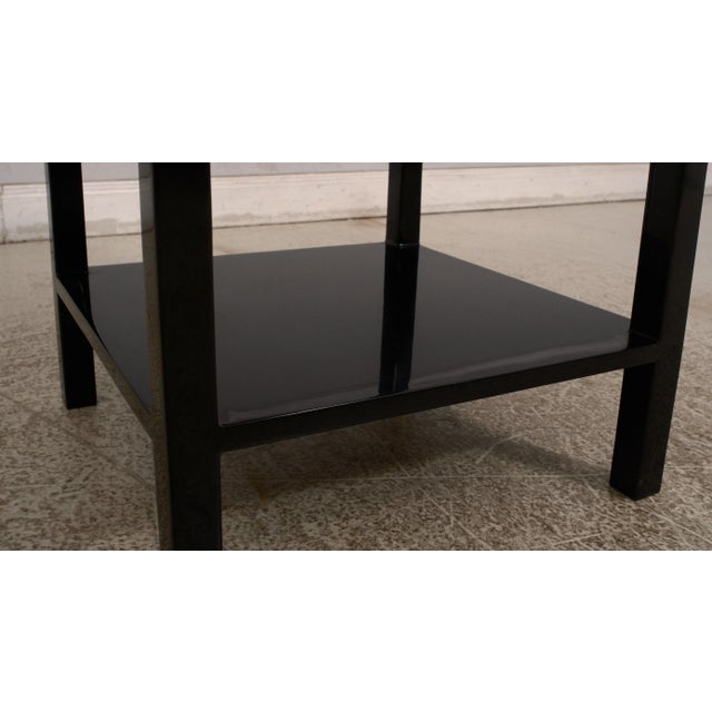 Modern Design Black Lacquer Occasional Table W. Red Oak Top For Sale - Image 11 of 11