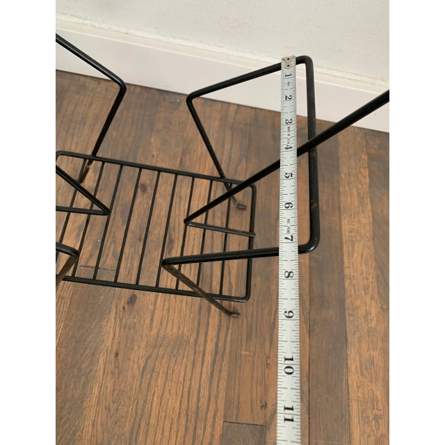 Metal Mid 20th Century Mid-Century Modern Wire Magazine Rack For Sale - Image 7 of 9