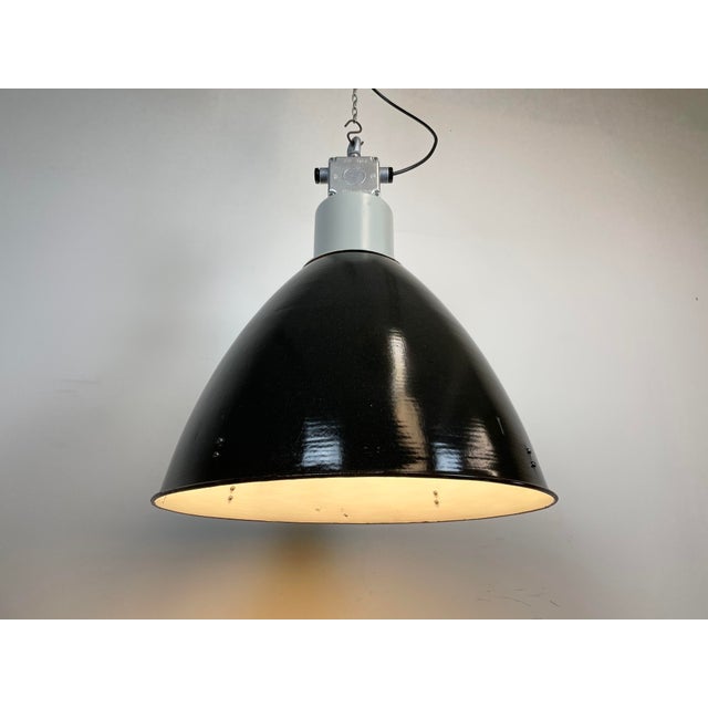 Large Industrial Pendant Lamp in Enamel Factory from Elektrosvit, 1960s For Sale - Image 10 of 14