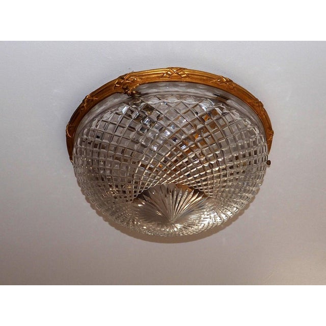 French Empire Bronze Cut Glass Ceiling Light For Sale - Image 11 of 11
