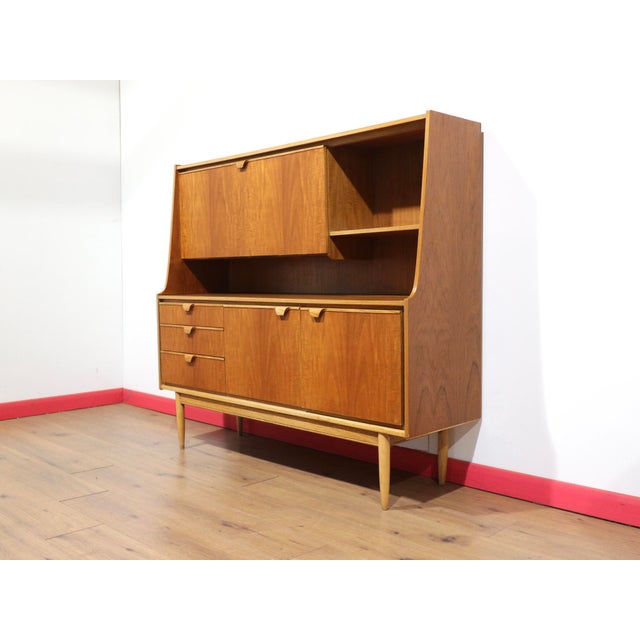 Brown Mid Century Modern Vintage Teak Tall Credenza Sideboard by Austinsuite For Sale - Image 8 of 13