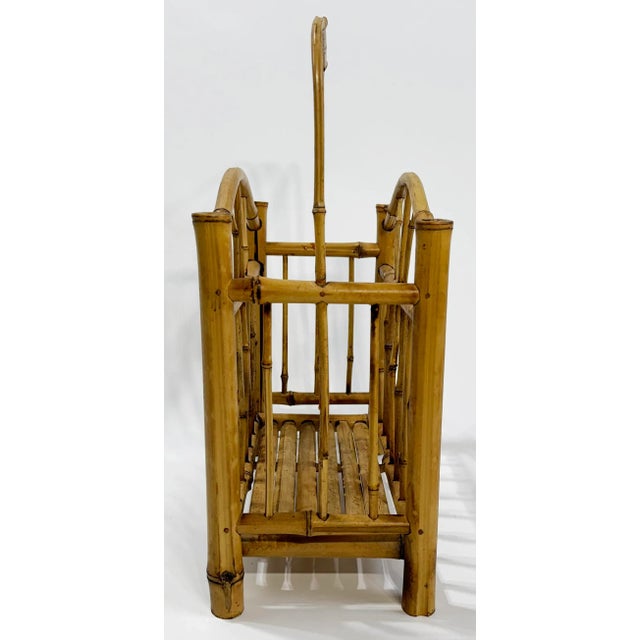 Mid-Century Modern Vintage Mid-Century Rattan Magazine Holder For Sale - Image 3 of 9