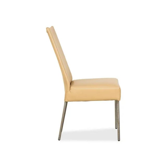 Animal Skin Beige Leather Dining Chairs from Bert Plantagie, Set of 4 For Sale - Image 7 of 11