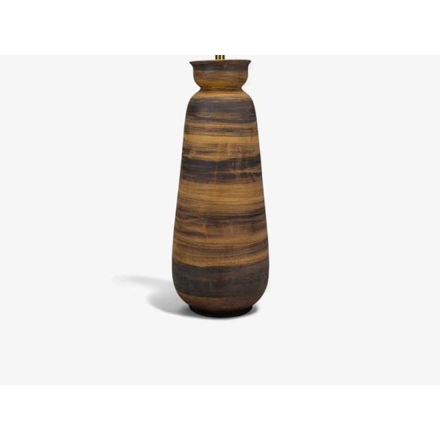 1950s Aldo Londi Bitossi, Ceramic, Brass, Table Lamp, Italy, 1950s For Sale - Image 5 of 10