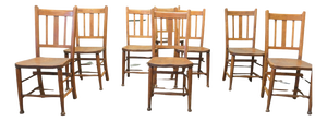 Victorian Beech and Elm School Chairs, Set of 8