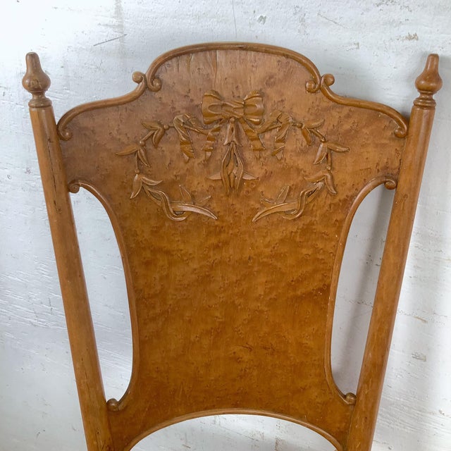 Antique Ribbon & Garland Caned Seat Side Chairs – Pair For Sale - Image 13 of 18