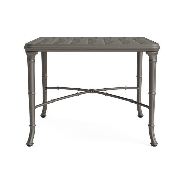 Contemporary Brown Jordan Calcutta 26" Square Cast Top Corner Table, Mica frame For Sale - Image 3 of 11