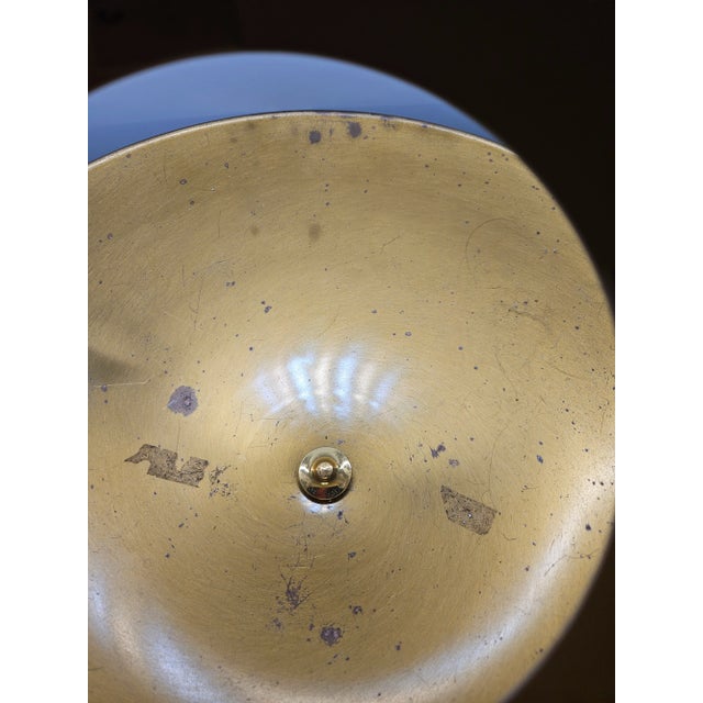 Vintage Brass & Marble Base Fruit Compote Pedestal Bowl, 1960's