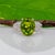7.2Ct Peridot Ring With Earth Mined Diamond Halo: Solid 14k Gold, Size 6.75 For Sale In Columbus - Image 6 of 10