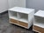 Tan Contemporary White With Natural Wood Drawer Cubbies, Pair For Sale - Image 8 of 12