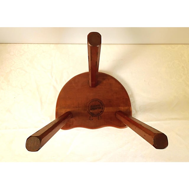 1980s Frederick Duckloe & Bros Early American Colonial Revival Child's Windsor Rocking Chair and Milking Stool Set For Sale - Image 9 of 10