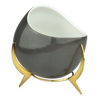 Porcelain Bowl with Brass Tripod Stand from KPM Krister, Germany, 1950s For Sale
