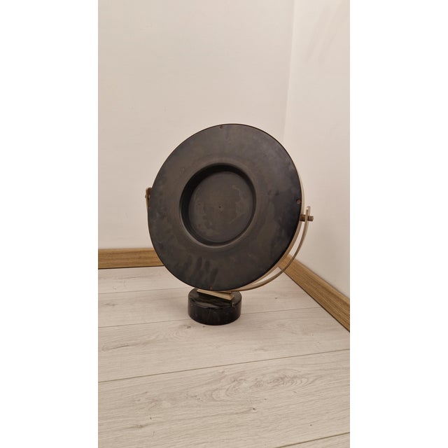 Metal Vintage Narciso Table Mirror with Black Marble Base by Sergio Mazza for Artemide For Sale - Image 7 of 12
