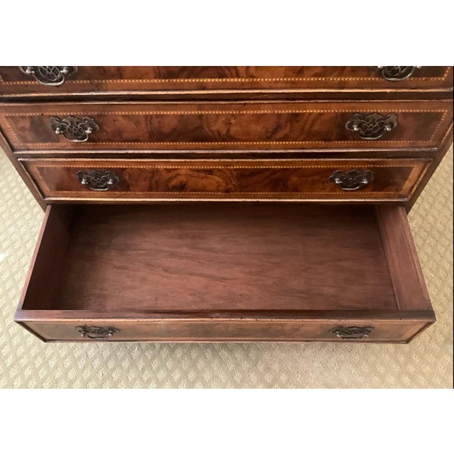 Wood 1900s Antique Secretary Desk Walnut Bureau Bookcase For Sale - Image 7 of 12