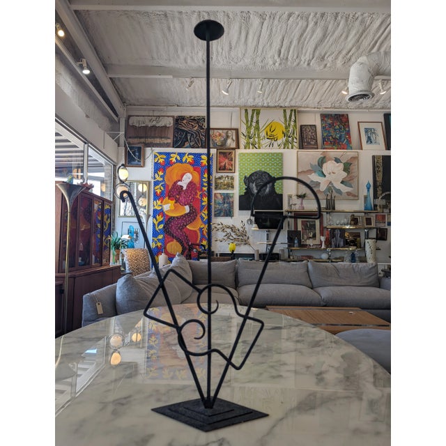 Vintage Art Deco Wrought Iron Valet Stand /Hat Stand For Sale - Image 10 of 10