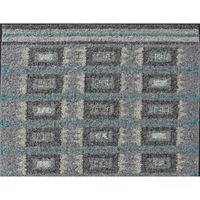 Textile Scandinavian Flat Weave Rug With Geometric by Keivan Woven Arts 4'4 X 5'11 For Sale - Image 7 of 10