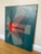 Benjamin Ben Frazier Cunningham (1925-1975) Painting Oil on Canvas Board 1952 “Scarlet” Op Art Hard Edge Mid Century 16”x20” For Sale - Image 6 of 12