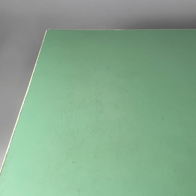 Mid-Century Modern Italian Dining Table in White and Aqua Green Wood, 1940s For Sale - Image 14 of 18