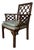 Vintage Chinese Chippendale Style Open Lattice Armchair For Sale