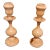 Vintage Maple Hand Turned Candlesticks, Set of 2 For Sale