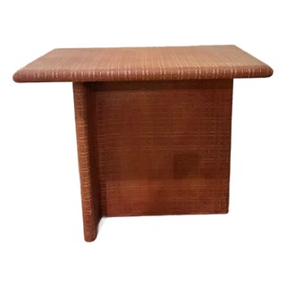 1970s Mid-Century Raffia Covered Side Table For Sale