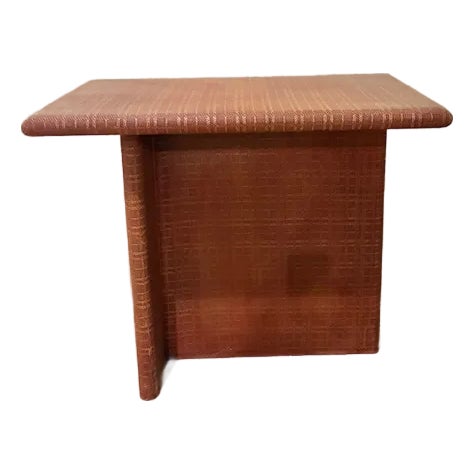 1970s Mid-Century Raffia Covered Side Table For Sale