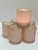 Pale Pink & Gold Textured Glass Votive Candleholders, Set of Six For Sale - Image 4 of 6