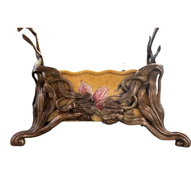 Late 20th Century Wong Lee: Art Nouveau Gilt Bronze Table Jardiniere For Sale - Image 9 of 15