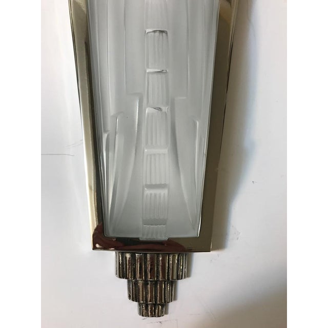 Gênet et Michon French Art Deco Sconces Signed by Genet Et Michon - a Pair For Sale - Image 4 of 10