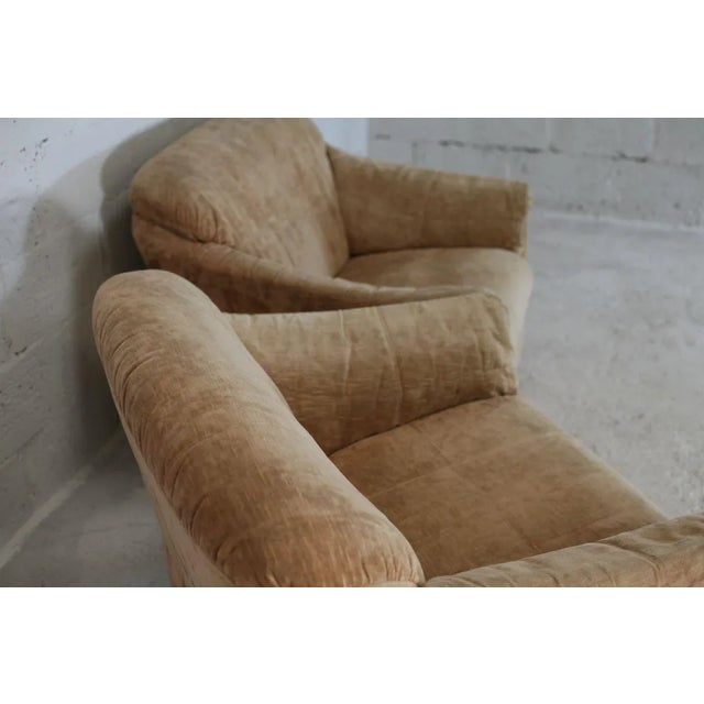 Set of Velvet Caramel Armchairs, 1960s, France For Sale - Image 9 of 18