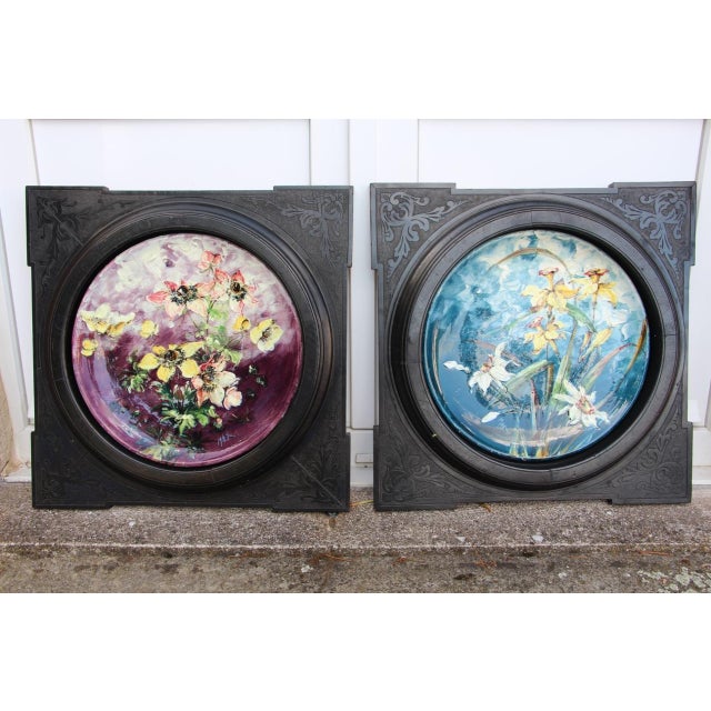 Framed Plates by Jérôme Massier for Vallauris, Set of 2 For Sale - Image 3 of 15