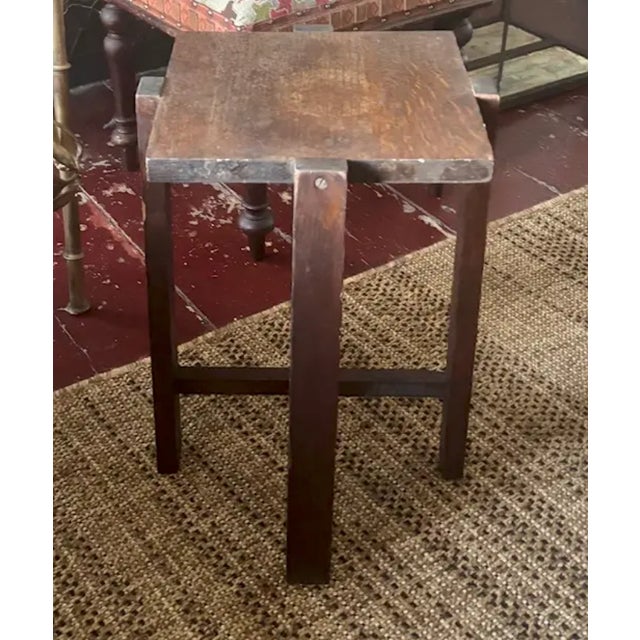 American Antique Arts and Crafts 4 Legs Side Table, Plant Stand For Sale - Image 3 of 10