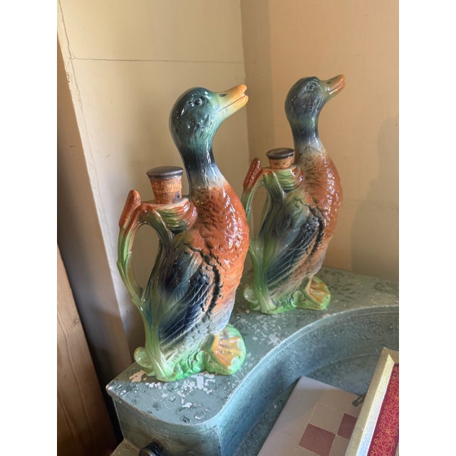 Pair 19th Century French Majolica Duck Decanters For Sale In New York - Image 6 of 7