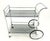 Italian Chrome Faux Bamboo Smoked Glass Two Tiers Serving Cart Bar Table MINT For Sale - Image 4 of 11
