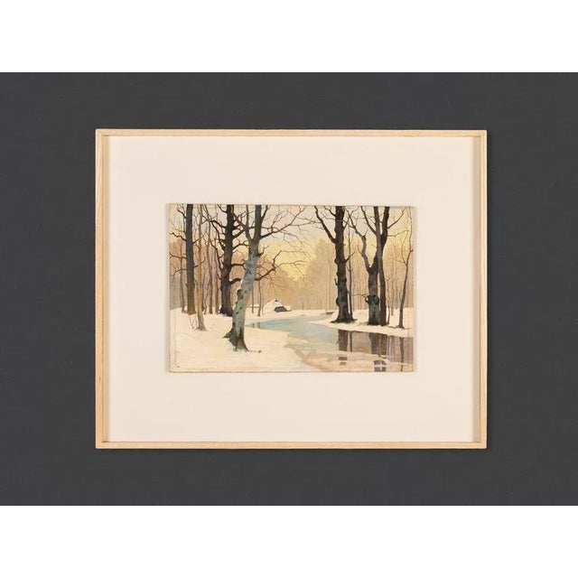 Winter Forest, Early 20th-Century, Oil on Plate, Framed For Sale - Image 10 of 10