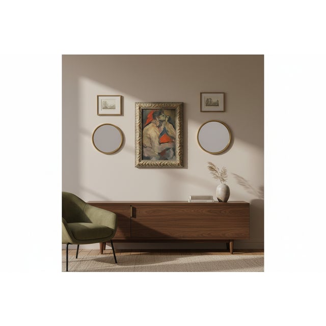 Original Mid Century Modern Figural Oil Painting by Doris Klein New York School For Sale - Image 10 of 10