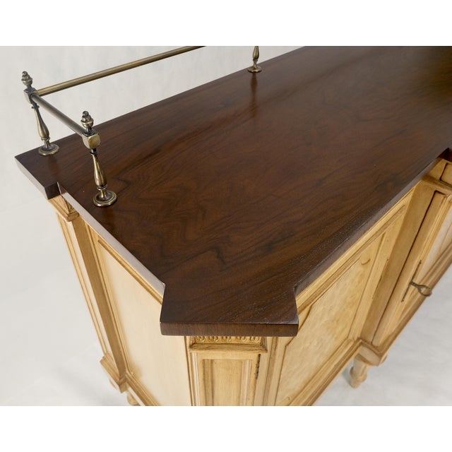 Traditional Kargers Rosewood Brass Gallery Top Fitted Drawers Sideboard Buffet Credenza MINT For Sale - Image 3 of 18