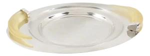 Prata Wolff Silver Plate Platter Tray Centerpiece with Lucite Horn Handles