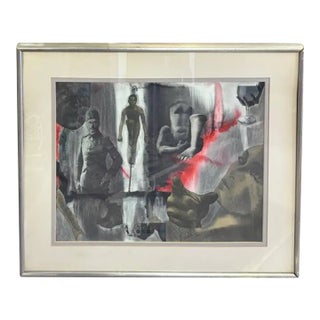 Mid Century Figurative , Surrealist Collage Artwork - "History Is Relevant" - Signed and Dated For Sale
