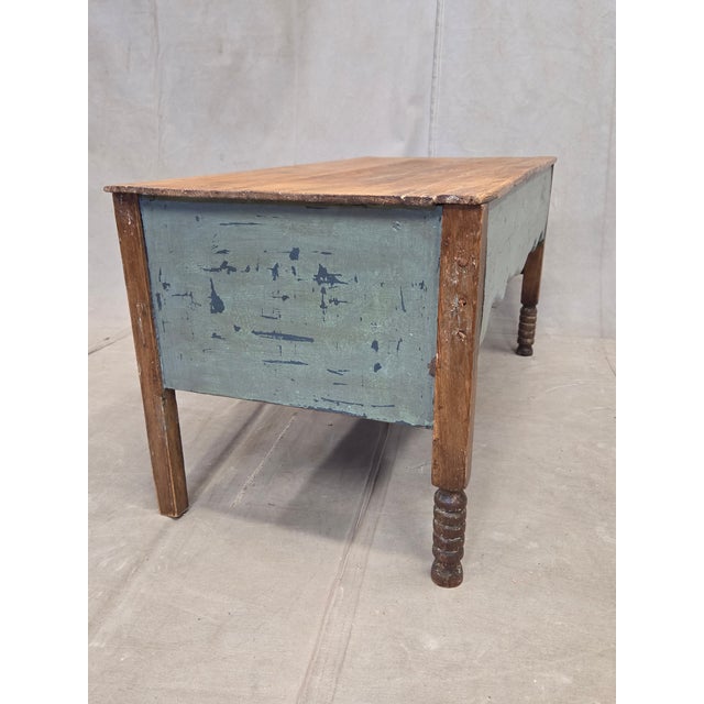 Vintage Rustic Southwestern Painted Pine Coffee Table For Sale - Image 10 of 12