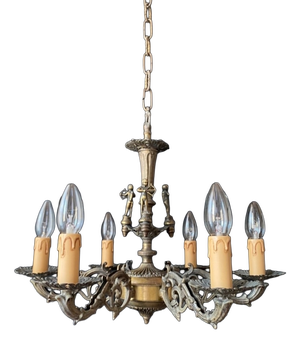 Vintage Brass Chandelier with Archers, 1960s